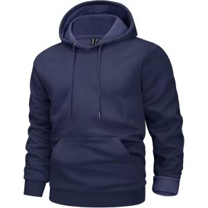 imageMAGCOMSEN Mens Active Hoodies Fleece Lined Sweatshirts Casual Athletic Workout Pullover With Kangaroo PocketNavy