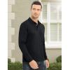 imageMAGCOMSEN Mens Polo Shirt Long Sleeve Golf Shirts Quick Dry Lightweight 3Button Performance Work Fishing AthleticBlack