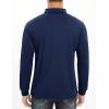 imageMAGCOMSEN Mens Polo Shirt Long Sleeve Golf Shirts Quick Dry Lightweight 3Button Performance Work Fishing AthleticNavy