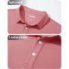 imageMAGCOMSEN Mens Polo Shirt Long Sleeve Golf Shirts Quick Dry Lightweight 3Button Performance Work Fishing AthleticPink