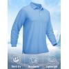 imageMAGCOMSEN Mens Polo Shirt Long Sleeve Golf Shirts Quick Dry Lightweight 3Button Performance Work Fishing AthleticSky Blue