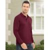 imageMAGCOMSEN Mens Polo Shirt Long Sleeve Golf Shirts Quick Dry Lightweight 3Button Performance Work Fishing AthleticWine Red