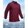 imageMAGCOMSEN Mens Polo Shirt Long Sleeve Golf Shirts Quick Dry Lightweight 3Button Performance Work Fishing AthleticWine Red