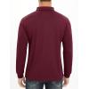 imageMAGCOMSEN Mens Polo Shirt Long Sleeve Golf Shirts Quick Dry Lightweight 3Button Performance Work Fishing AthleticWine Red