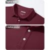 imageMAGCOMSEN Mens Polo Shirt Long Sleeve Golf Shirts Quick Dry Lightweight 3Button Performance Work Fishing AthleticWine Red