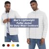imageMAGCOMSEN Mens Puffer Jacket Lightweight Warm Winter Coats Water Repellent Windproof Insulated JacketWhite