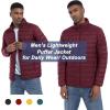 imageMAGCOMSEN Mens Puffer Jacket Lightweight Warm Winter Coats Water Repellent Windproof Insulated JacketWine Red