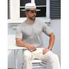 imageMAGCOMSEN Mens TShirts Short Sleeve Crew Neck Cotton Tshirts Casual Summer T Shirts Classic Basic TeesBeige