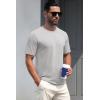 imageMAGCOMSEN Mens TShirts Short Sleeve Crew Neck Cotton Tshirts Casual Summer T Shirts Classic Basic TeesBeige