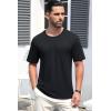 imageMAGCOMSEN Mens TShirts Short Sleeve Crew Neck Cotton Tshirts Casual Summer T Shirts Classic Basic TeesBlack