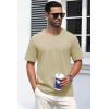 imageMAGCOMSEN Mens TShirts Short Sleeve Crew Neck Cotton Tshirts Casual Summer T Shirts Classic Basic TeesKhaki