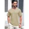 imageMAGCOMSEN Mens TShirts Short Sleeve Crew Neck Cotton Tshirts Casual Summer T Shirts Classic Basic TeesKhaki