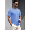 imageMAGCOMSEN Mens TShirts Short Sleeve Crew Neck Cotton Tshirts Casual Summer T Shirts Classic Basic TeesLight Blue