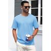 imageMAGCOMSEN Mens TShirts Short Sleeve Crew Neck Cotton Tshirts Casual Summer T Shirts Classic Basic TeesWaterfall Blue