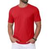imageMAGCOMSEN Mens TShirts Short Sleeve Crew Neck Cotton Tshirts Casual Summer T Shirts Classic Basic TeesTomato Red