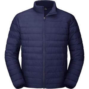 imageMAGCOMSEN Mens Puffer Jacket Lightweight Warm Winter Coats Water Repellent Windproof Insulated JacketNavy