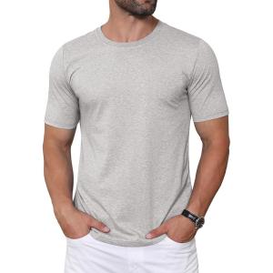 imageMAGCOMSEN Mens TShirts Short Sleeve Crew Neck Cotton Tshirts Casual Summer T Shirts Classic Basic TeesBeige