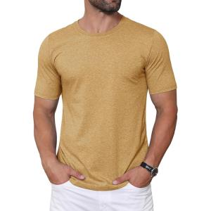 imageMAGCOMSEN Mens TShirts Short Sleeve Crew Neck Cotton Tshirts Casual Summer T Shirts Classic Basic TeesEarthy Yellow