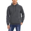 imageMAGCOMSEN Mens Heavy Hoodie Sherpa Fleece Lined Pullover Thick Winter Hooded SweatshirtDark Grey