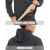imageMAGCOMSEN Mens Heavy Hoodie Sherpa Fleece Lined Pullover Thick Winter Hooded SweatshirtDark Grey
