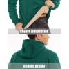 imageMAGCOMSEN Mens Heavy Hoodie Sherpa Fleece Lined Pullover Thick Winter Hooded SweatshirtEmerald Green