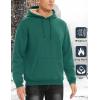 imageMAGCOMSEN Mens Heavy Hoodie Sherpa Fleece Lined Pullover Thick Winter Hooded SweatshirtEmerald Green
