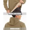 imageMAGCOMSEN Mens Heavy Hoodie Sherpa Fleece Lined Pullover Thick Winter Hooded SweatshirtKhaki
