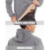 imageMAGCOMSEN Mens Heavy Hoodie Sherpa Fleece Lined Pullover Thick Winter Hooded SweatshirtLight Grey