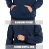 imageMAGCOMSEN Mens Heavy Hoodie Sherpa Fleece Lined Pullover Thick Winter Hooded SweatshirtNavy