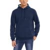 imageMAGCOMSEN Mens Heavy Hoodie Sherpa Fleece Lined Pullover Thick Winter Hooded SweatshirtNavy