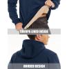 imageMAGCOMSEN Mens Heavy Hoodie Sherpa Fleece Lined Pullover Thick Winter Hooded SweatshirtNavy