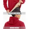 imageMAGCOMSEN Mens Heavy Hoodie Sherpa Fleece Lined Pullover Thick Winter Hooded SweatshirtTomato Red