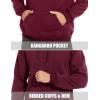 imageMAGCOMSEN Mens Heavy Hoodie Sherpa Fleece Lined Pullover Thick Winter Hooded SweatshirtWine Red