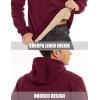 imageMAGCOMSEN Mens Heavy Hoodie Sherpa Fleece Lined Pullover Thick Winter Hooded SweatshirtWine Red