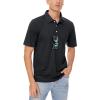 imageMAGCOMSEN Mens Polo Shirts 3 Buttons Casual Work T Shirts Quick Dry Short Sleeve Golf Shirt Pique Jersey Outdoor PerformanceBlack