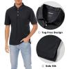 imageMAGCOMSEN Mens Polo Shirts 3 Buttons Casual Work T Shirts Quick Dry Short Sleeve Golf Shirt Pique Jersey Outdoor PerformanceBlack