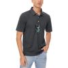 imageMAGCOMSEN Mens Polo Shirts 3 Buttons Casual Work T Shirts Quick Dry Short Sleeve Golf Shirt Pique Jersey Outdoor PerformanceGrey