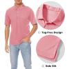imageMAGCOMSEN Mens Polo Shirts 3 Buttons Casual Work T Shirts Quick Dry Short Sleeve Golf Shirt Pique Jersey Outdoor PerformanceGrey Pink
