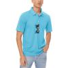 imageMAGCOMSEN Mens Polo Shirts 3 Buttons Casual Work T Shirts Quick Dry Short Sleeve Golf Shirt Pique Jersey Outdoor PerformanceIce Blue