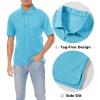 imageMAGCOMSEN Mens Polo Shirts 3 Buttons Casual Work T Shirts Quick Dry Short Sleeve Golf Shirt Pique Jersey Outdoor PerformanceIce Blue