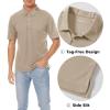 imageMAGCOMSEN Mens Polo Shirts 3 Buttons Casual Work T Shirts Quick Dry Short Sleeve Golf Shirt Pique Jersey Outdoor PerformanceKhaki