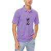 imageMAGCOMSEN Mens Polo Shirts 3 Buttons Casual Work T Shirts Quick Dry Short Sleeve Golf Shirt Pique Jersey Outdoor PerformanceLight Purple