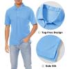 imageMAGCOMSEN Mens Polo Shirts 3 Buttons Casual Work T Shirts Quick Dry Short Sleeve Golf Shirt Pique Jersey Outdoor PerformanceSky Blue