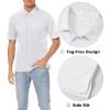 imageMAGCOMSEN Mens Polo Shirts 3 Buttons Casual Work T Shirts Quick Dry Short Sleeve Golf Shirt Pique Jersey Outdoor PerformanceWhite