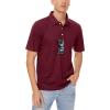 imageMAGCOMSEN Mens Polo Shirts 3 Buttons Casual Work T Shirts Quick Dry Short Sleeve Golf Shirt Pique Jersey Outdoor PerformanceWine