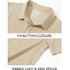 imageMAGCOMSEN Mens Polo Shirts Short Sleeve Cotton Pique Golf Shirt Casual Collared Shirt Lightweight Work Shirts with 3 ButtonsKhaki