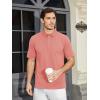 imageMAGCOMSEN Mens Polo Shirts Short Sleeve Cotton Pique Golf Shirt Casual Collared Shirt Lightweight Work Shirts with 3 ButtonsPink