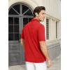 imageMAGCOMSEN Mens Polo Shirts Short Sleeve Cotton Pique Golf Shirt Casual Collared Shirt Lightweight Work Shirts with 3 ButtonsRed