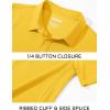 imageMAGCOMSEN Mens Polo Shirts Short Sleeve Cotton Pique Golf Shirt Casual Collared Shirt Lightweight Work Shirts with 3 ButtonsYellow