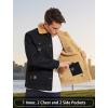 imageMAGCOMSEN Mens Winter Jacket Lined Sherpa Jacket Warm Trucker Coat Multi PocketBlack